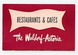 The Waldorf Astoria Restaurants &amp; Cafes Brochure Sert Room Norse Grill 1940&#39;s - £35.86 GBP