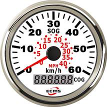 Marine Boat Auto GPS Speedometer Speed Meter Gauge 85mm 60km/h 9-32V 316L Bezel  - £51.89 GBP