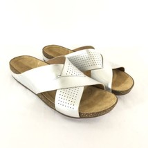 Clarks Artisan Womens Sandals Shoes Silver Leather Perri Cove Criss Cross 7.5 - £34.89 GBP