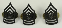 Vintage US Military Flat Black ARMY Uniform Rank Tabs Insignia E9 Sergea... - $11.05