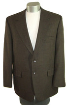 Bert Pulitzer Sport Coat Mens Size 44R Brown Wool Blend Check Blazer Jacket - $29.65