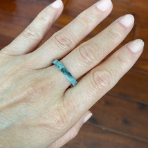 Flat Natual Jade Band Ring Size 6.5 - Unisex Width 3mm - £47.14 GBP