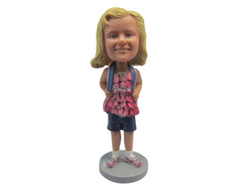 Custom Bobblehead Baby School Girl In Casual Outfit Ready For School - Parents &amp; - £70.39 GBP