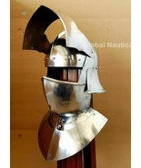 Medieval Gothic helmet Sallet With Bevor helmet German Sallet helmet 18ga - £188.90 GBP