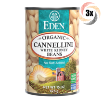 3x Cans Eden Foods Organic Cannellini White Kidney Beans | 15oz | No Salt Added - £17.45 GBP