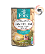 3x Cans Eden Foods Organic Cannellini White Kidney Beans | 15oz | No Sal... - $414.31 MXN