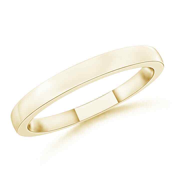 Primary image for ANGARA Polished Flat Surface Dome Wedding Band for Her in 14K Solid Gold