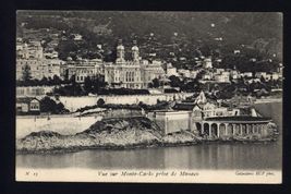 1907 - View of MONTE-CARLO taken from  Monaco * posted to USA message st... - $4.90