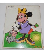 Vintage Playskool Disney Minnie Mouse Frame Tray wooden Board Puzzle RAR... - £27.02 GBP