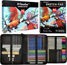 72 Pack Drawing Sketching Set with 8X11 Sketchbook - $37.86
