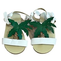 Janie and Jack Palm Tree White Leather Baby Girls Sandals Size 5 NWOT - £18.20 GBP