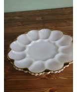 Vintage Anchor Hocking White Milk Glass Deviled Egg Dish Plate Platter G... - £10.52 GBP