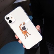 Ottwn cute cartoon animal giraffe transparent case for iphone 13 pro max 12 mini 11 x thumb200