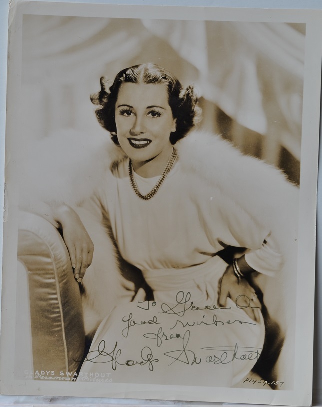 GLADYS SWARTHOUT SIGNED Autographed Photo w/coa - $129.00