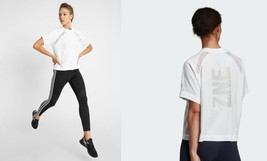 new adidas ZNE TEE women ATHLETICS white sport shirt sz L gym run z.n.e. - $29.60