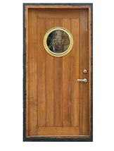 Puerta de madera de barco antiguo restaurada náutica antigua con ventana... - £2,471.68 GBP