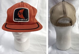 Vtg Orange Swingster Ditch Witch Patch Trucker Snapback Farm Hat USA Made - £27.21 GBP