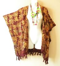 CB436 Brown Cardigan Duster Kaftan Dolman Hippy Jacket Cover up Top - up... - $24.90