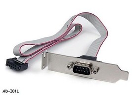 1-Port 16&quot; DB9 Serial Low Profile Bracket to 10-Pin Motherboard Header A... - £13.42 GBP