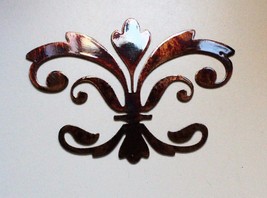 Ornamental Fleur de Lis - Metal Wall Art - Copper 8&quot; x 5 1/2&quot;  - £13.65 GBP