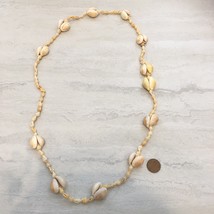 Vintage Sea Shell Puka 36” Tiki Luau Strand Necklace Beach excellent - £8.62 GBP