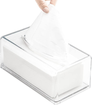 Square Clear Acrylic Tissue Box, Box Covers Rectangular, Bathroom Facial... - $19.10