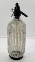 U) Vintage Seltzer Soda King Siphon Barware Chainmail Wire Mesh Glass Bo... - $49.49