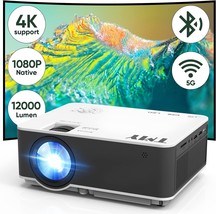 Tmy Native 1080P Projector With 5G Wifi And Bluetooth 5.1, 320Ansi 4K Su... - $129.92