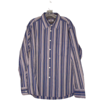 Robert Graham Long Sleeve Button Down Shirt Blue &amp; Gray Vertical Striped Mens XL - £17.12 GBP