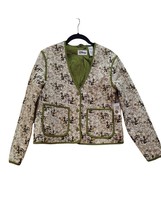 Disney Parks BAMBI Quilted Jacket V-Neck Button Cotton Olive Adult Size XS NEW - £31.28 GBP