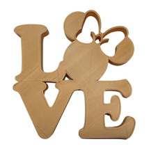 LOVE Word Quote With Minnie Mouse Face Head Gold Home Decor Made in USA PR4795 - £6.38 GBP