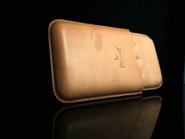 Pheasant Beige Smooth Leather Cigar Case Made in Spain image 3