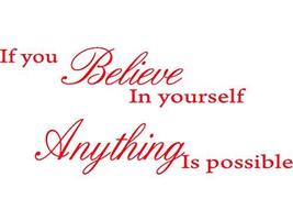 Red 51&quot; x 22&quot; If You Believe in Yourself Anything is Possible Removable Wall - £15.37 GBP