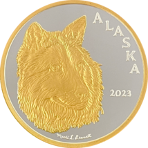 Alaska Mint Official 2023 State Medallion Gold &amp; Silver Medallion Proof ... - $2,789.32 MXN