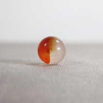 Vtg Peltier Peerless Patch Shooter Marble 5/8in Clear Translucent Red - £10.66 GBP