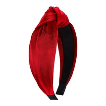 Red Velvet Knotted Headbands for Women Valentines Fashion Headbands Velvet Hair  - £19.50 GBP