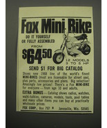 1968 Fox Mini Bike Ad - Fox Mini Bike do it yourself or fully assembled - £14.55 GBP