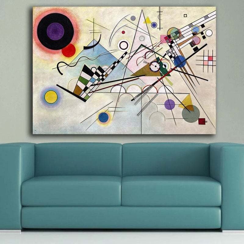 Hand Painted Modern Abstract Wall Art By Wassily Kandinsky Canvas Paintings Deco