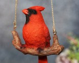 Ebros Home Garden Hanging Northern Red Cardinal Bird Perching on Branch ... - $27.99