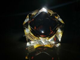 Sommerso Murano Gold and Violet Faceted Glass Ashtray made in Italy image 7