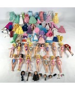 Polly Pocket Disney Princess Doll Figures &amp; Rubber Clothing Lot 75 Pieces - $100.00