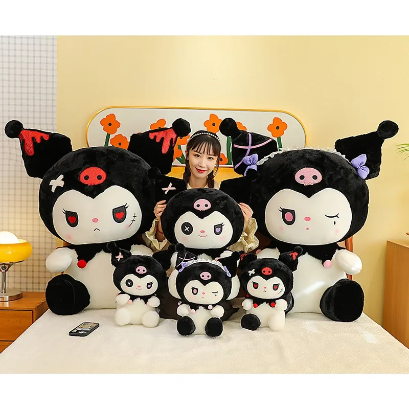 Cute Plushie Little Devil Dark Kuromi Dolls Kawaii Plush Large Doll Cartoon Stuf - $8.89