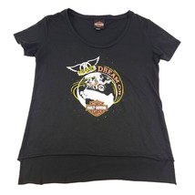 Harley Davidson Womens Sz XS Black T Shirt Aerosmith Dream On Motorcycle... - $22.30 CAD
