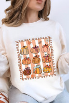 White Fall Bow Pumpkin PNG Sublimation Graphic Sweatshirt - $20.25