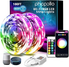 Phopollo 100-Foot-Long Led Lights For Bedrooms That Sync To Music And Wo... - $39.95
