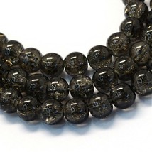 50 Crackle Glass Beads 8mm Black Brown Mixed Ombre Bulk Jewelry Supplies Mix - £6.30 GBP