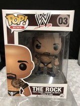 Dwayne &quot;The Rock&quot; Johnson #3 Funko POP! WWE w/ Protector,  Small Rip On Bottom - £43.95 GBP