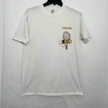 Vintage Men&#39;s Jerzees White Tennis T-Shirt Size M - $30.64