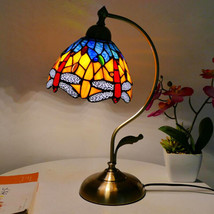 Stained Glass Small Table Lamp Creative Bedroom Bedside Vintage Reading Lamp - £137.75 GBP