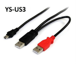 3 Ft Usb 2.0 Y Power Booster Cable, Ys-Us3 - $15.99